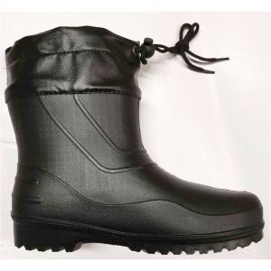 コメリ　紳士かる〜いショートロール底長靴　ブラック　Ｌ