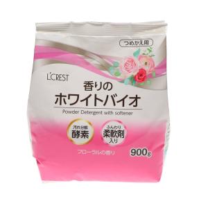 Ｌ’ＣＲＥＳＴ（ルクレスト）　香りのホワイトバイオ　洗濯用洗剤　柔軟剤入り　詰替用　９００ｇ