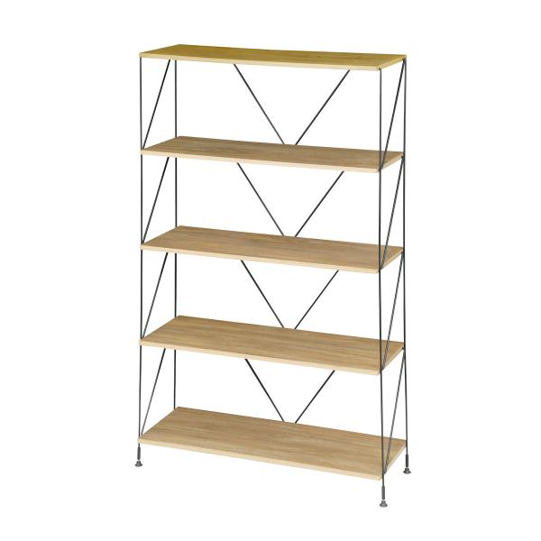 アテーナライフ　簡単組立ワイヤーシェルフ　５段　８０Ｗ　ナチュラル