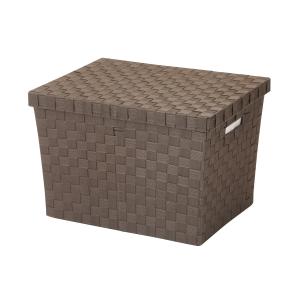 収納ボックス フタ付き バスケット かご ブラウン SF-901 幅38×奥行26