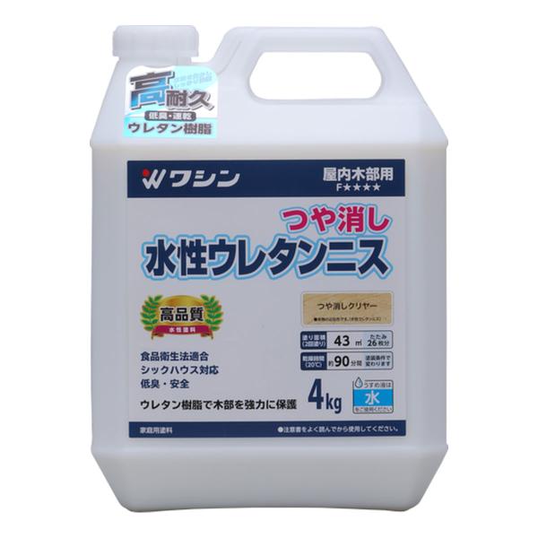 和信ペイント　水性ウレタンニス　つや消しクリヤー　４ｋｇ