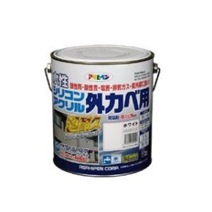 アサヒペン　水性シリコンアクリル　外カベ用塗料　３ｋｇ　ホワイト