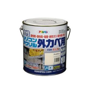 アサヒペン　水性シリコンアクリル　外カベ用塗料　３ｋｇ　アイボリー