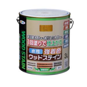 アサヒペン　水性強着色ウッドステイン　パイン　３Ｌ｜komeri