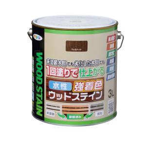 アサヒペン　水性強着色ウッドステイン　ウォルナット　３Ｌ｜komeri