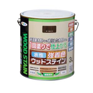 アサヒペン　水性強着色ウッドステイン　ダークオーク　３Ｌ｜komeri