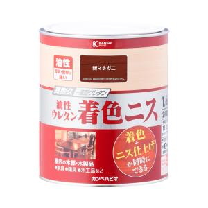 ぽにょ 基本サイズ ウォルナット ニス9/1着 カンペハピオ（Kanpe Hapio） 油性ウレタン着色ニス 1.6L 新