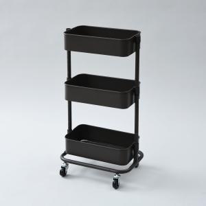 ＹＡＭＡＺＥＮ（山善）　バスケツトトローリー　スリム　ダークブラウン　ＬＳＢＴ−３（ＤＢＲ）