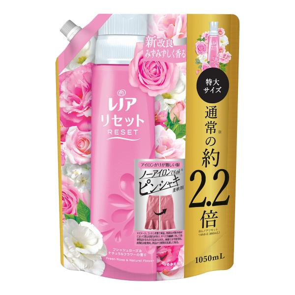 Ｐ＆Ｇ　レノアリセット　フレッシュローズ＆ナチュラルフラワーの香り　詰替特大　１０５０ｍｌ 8個セッ...