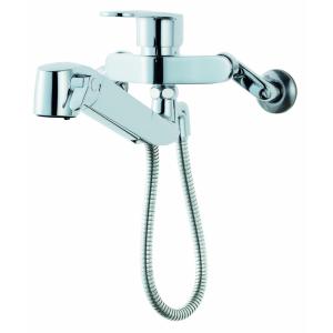 LIXIL 浄水器のついたキッチン用壁付水栓 ホース付でシンクの隅 LIXIL 浄水器のついたキッチン用壁付水栓 ホース付でシンクの隅