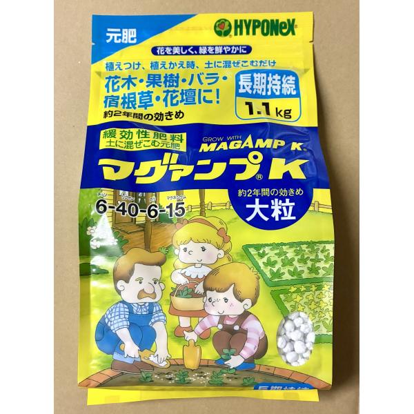 マグァンプK 大粒 1.1kg ハイポネックス 緩効性肥料 元肥 マグアンプ 土に混ぜこむ肥料 植え...