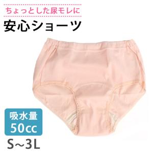 【父の日】 【在庫限り 約70％OFF】安心ショーツ 失禁パンツ 吸水層付き 腰ゴムショーツ 50cc ピンクベージュ ONS-416675｜てぬぐいのあいらしか