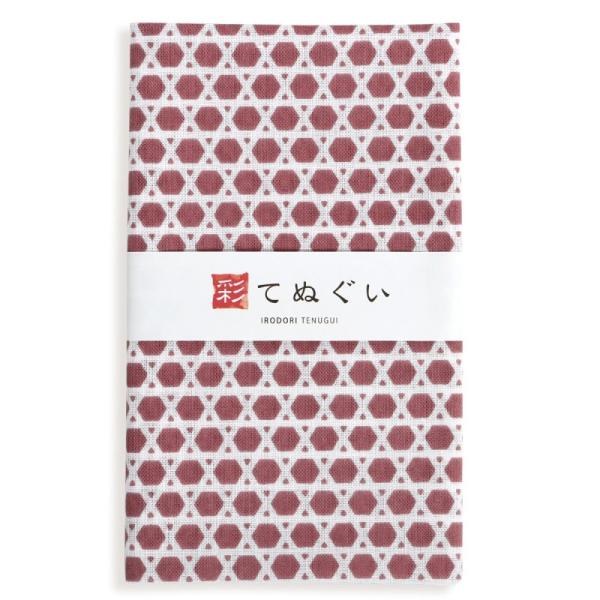 手ぬぐい 日本製 大籠目 あずき 茶 切りっぱなし 和柄 小紋調 綿100% 手拭い 乾きやすい 昔...