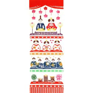 手ぬぐい ひなまつり 桃の節句 春 タペストリー 雛祭り 日本製 Airashika TE-6007-01｜komesihci5