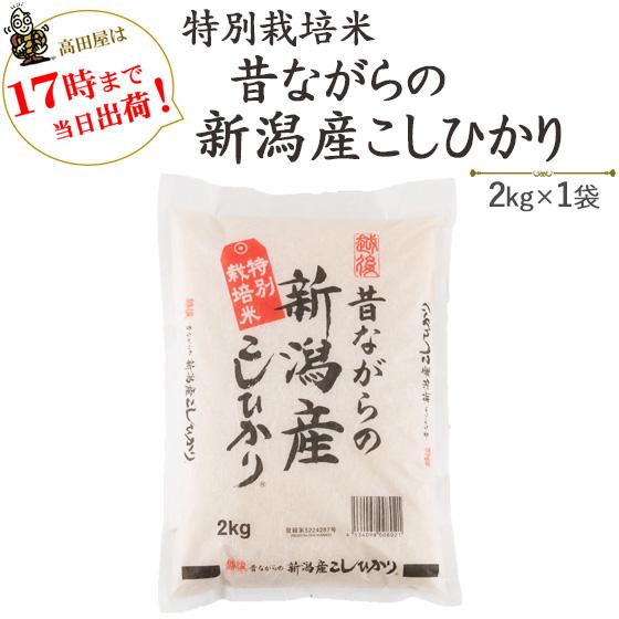 令和５年産　お米 2kg 特別栽培米昔ながらの新潟産こしひかり2kg  (送料別)