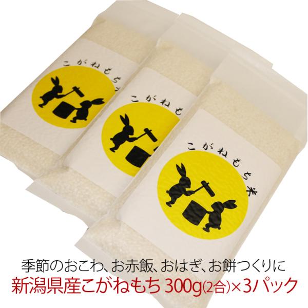 もち米 新潟県産 こがねもち 使い切りパック300g（約2合）３パック（ 令和7年産 ） 【クリック...