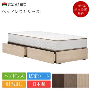 東京ベッド 正規品 ベッドフレーム ワイドダブル ヘッドレス 脚付き