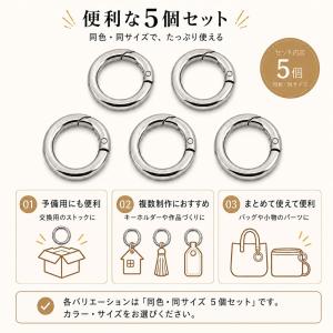 キーホルダー金具 丸型カラビナ 5個セット 選...の詳細画像1