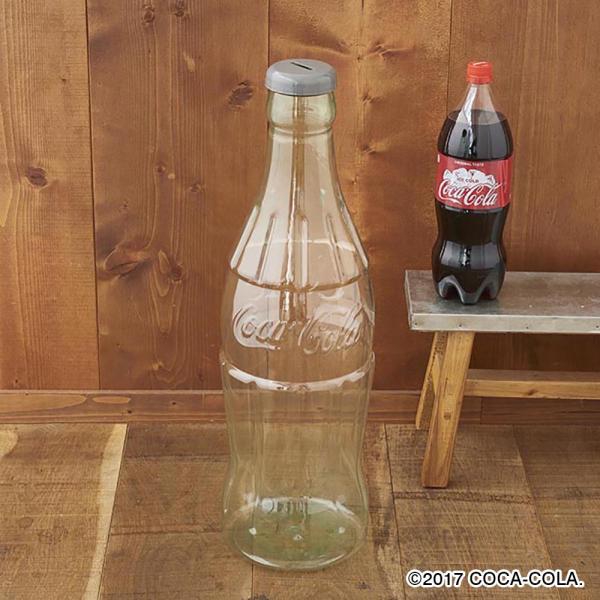 コカ・コーラ ボトルスタイルバンク 貯金箱 500円玉 PET素材 透明クリアー Coca-Cola...