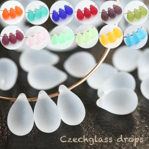 チェコガラスビーズ ドロップ 6×9mm フューシャピンク 20個 しずく