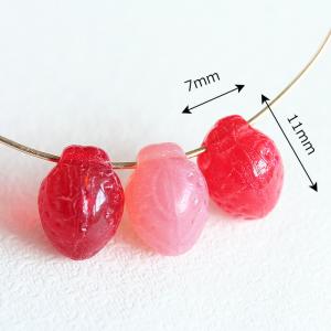 チェコビーズ いちご 11×7mm 5個 スト...の詳細画像2