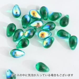 チェコビーズ ドロップ 約9×6mm ナイルグ...の詳細画像3