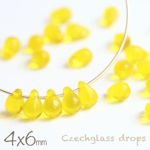 チェコビーズ ドロップ 4×6mm ライトサファイアブルー 約30個