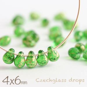 チェコビーズ ドロップ 4×6mm ライトサファイアブルー 約30個