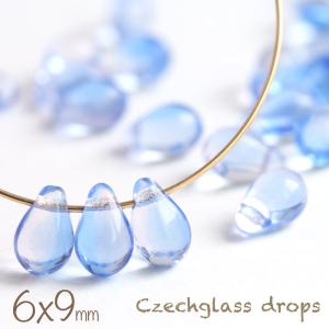 チェコビーズ ドロップ 10×14mm ナイルブルー 6個 アクセサリーパーツ