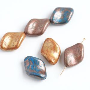 チェコビーズ ツイスト 19×13mm ブロン...の詳細画像1