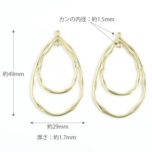 メタルパーツ 2連ドロップフープチャーム ゴー...の詳細画像1