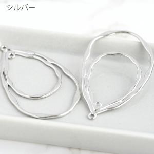 メタルパーツ 2連ドロップフープチャーム ゴー...の詳細画像3