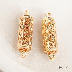 アクセサリーパーツ 六角柱透かし模様入りつなぎ...の詳細画像2