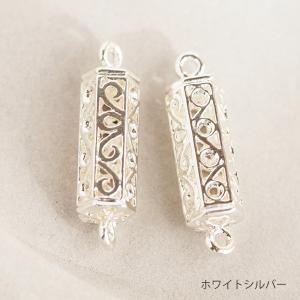 アクセサリーパーツ 六角柱透かし模様入りつなぎ...の詳細画像3