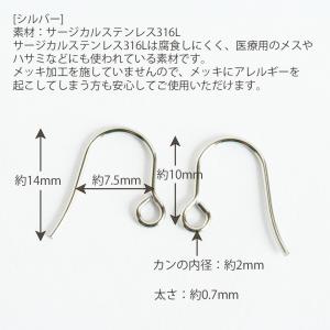 L316 サージカルステンレスピアスフック 1...の詳細画像1