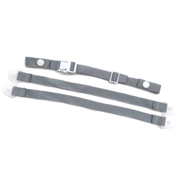 タニザワヘルメット用　ワンタッチあご紐+耳紐(おへそ付き)　グレー T-16VF No.8