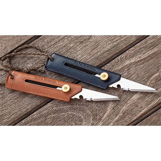 オルファワークス 替刃式ブッシュクラフトナイフ BK1 レザー OW-BK1L アウトドアナイフ レ...