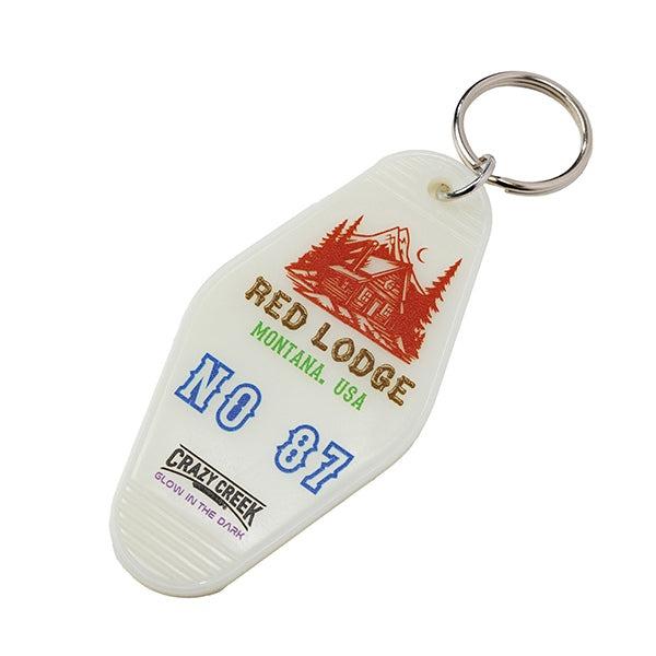 クレイジークリーク グロー モーテル キー レッド ロッジ 12598218 キーホルダー 蓄光ボデ...
