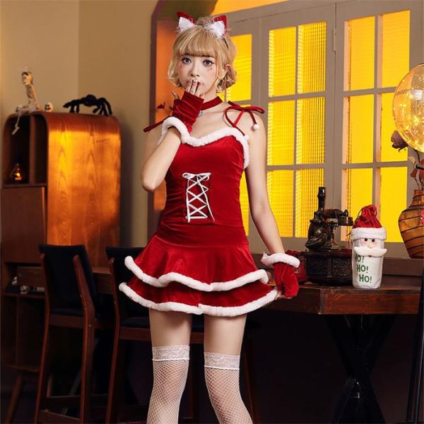 クリスマス コスプレ ネコ アニマル 衣装   ワンピース 仮装 衣装 コスチューム こすぷれ コス...