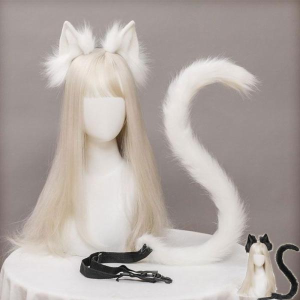 猫耳 カチューシャ しっぽ セット 黒猫 白猫 ハロウィン仮装 衣装 ハロウィン コスチューム用小物...