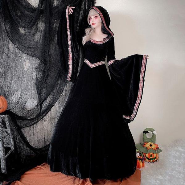 ハロウィン 魔女 コスプレ ハロウィン コスプレ レディース ウィッチ 仮装 衣装 巫女 魔女 大人...
