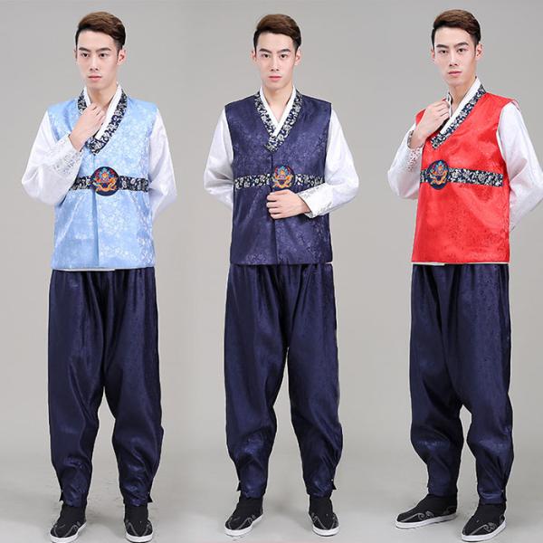 韓国民族衣装 パジチョゴリ 韓服 男性 全4色 龍 刺繍 M L 2L メンズ スーツセット 成人式...