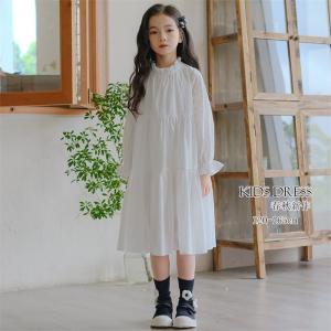 子供 ワンピース 女の子 シンプル 白ワンピース...の商品画像