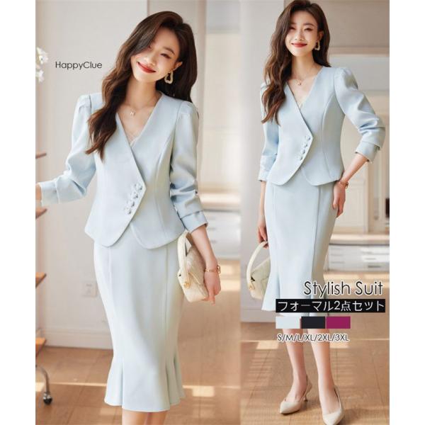 スカートスーツ おしゃれ 事務服 スーツ セット レディース 30代 40代 フォーマル 結婚式 二...