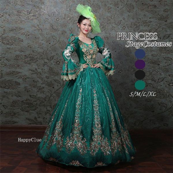 中世ヨーロッパ 貴婦人 ロングドレス オペラ 声楽 衣装 貴族 ドレス パーティー 仮面舞踏会 ドレ...