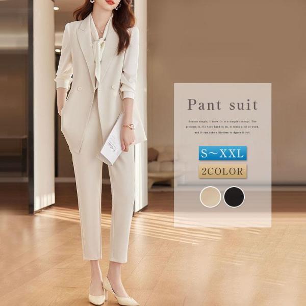 セットアップ レディース パンツドレス 上下セット 2点セット パンツ スーツ ジレ アンクルパンツ...