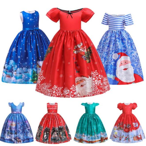 可愛いクリスマス子供ワンピース　サンタ　サンタクロース子供ロングドレス　コスプレ120cm　130c...