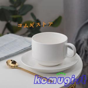 ティー カップ [size] 2個セット ティー コーヒー 兼用 ソーサー付き 金箔押し コーヒーカップ スプーン付き ギフト包装 カップ｜komugi-st