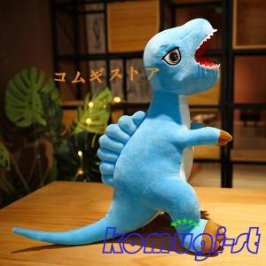 ビッグサイズ恐竜ぬいぐるみ枕おもちゃ漫画スピノサウルス恐竜人形ぬいぐるみソフトアニマルトイクリエイティブクリスマスギフト子供-90cm、青