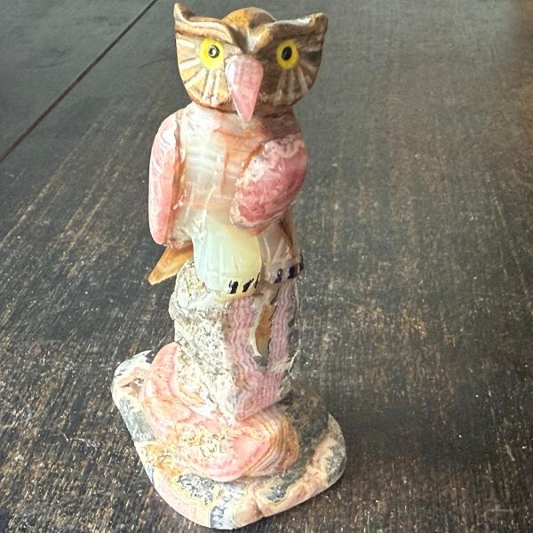 インカローズ 天然石 パワーストーン ロードクロサイト 原石 彫刻 鳥 置物 送料無料 インテリア ...